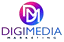 Logo en rosado y azul de Digimedia Marketing