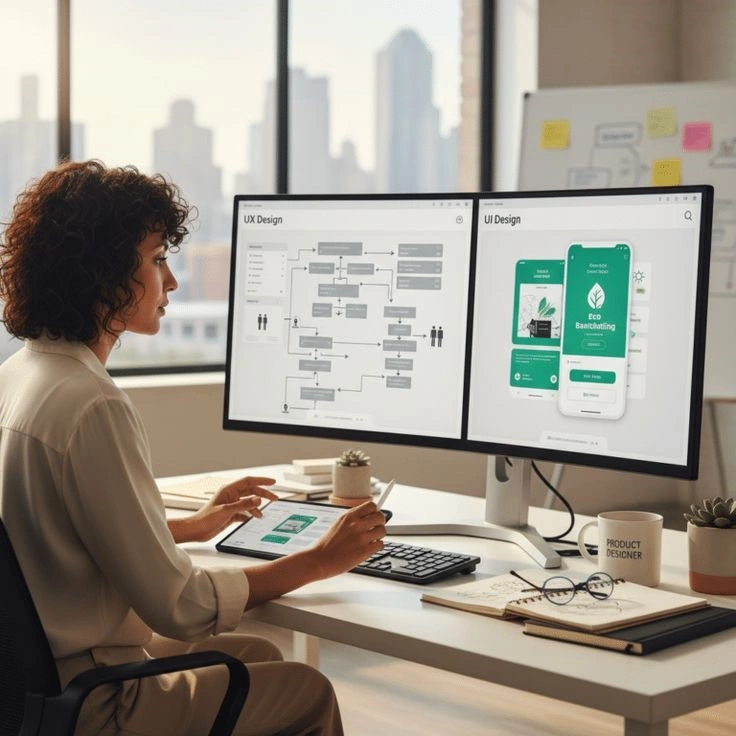 Pantalla con interfaz UX UI que representa experiencia de usuario en web